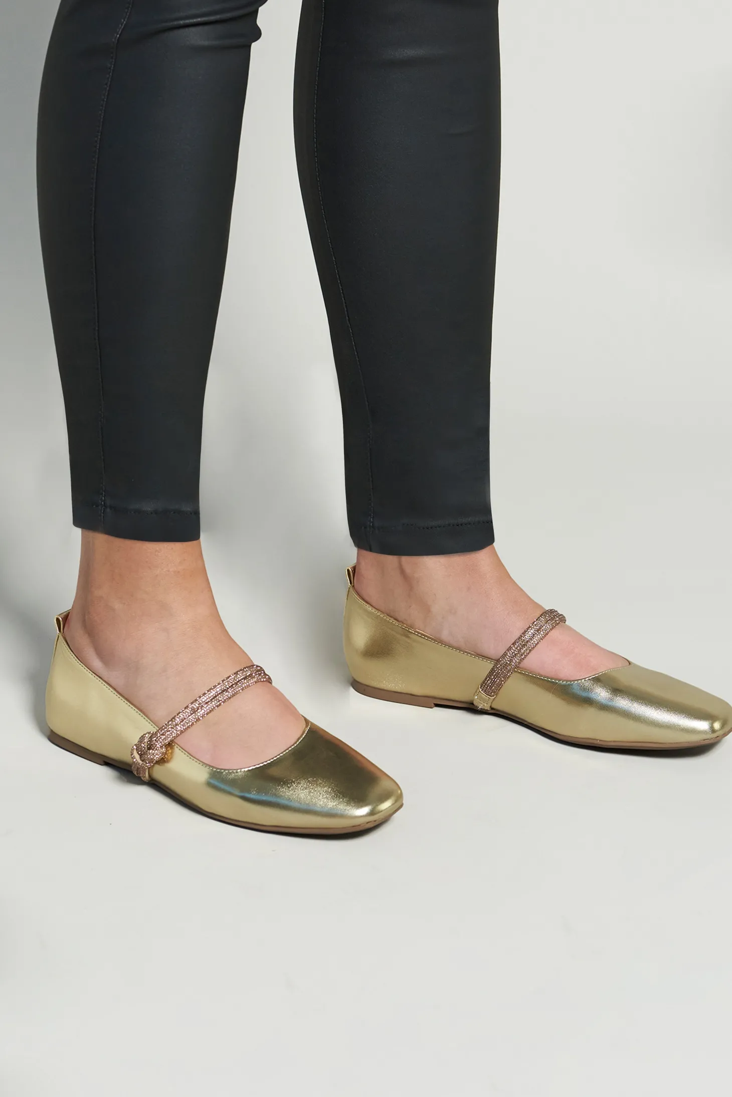 Shop Carolina Elara Ballet Flats Gold