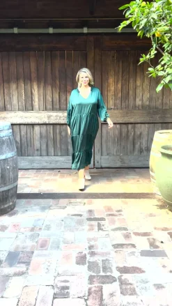 Clearance Carolina Elianna Dress Forest Green