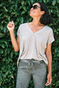 Hot Carolina Elly Essential Short Sleeve Top Grey