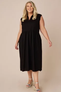Cheap Carolina Emme Collared Dress Black-Pre Order