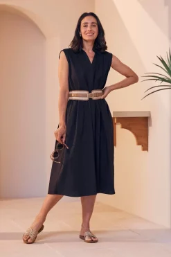 Cheap Carolina Emme Collared Dress Black-Pre Order