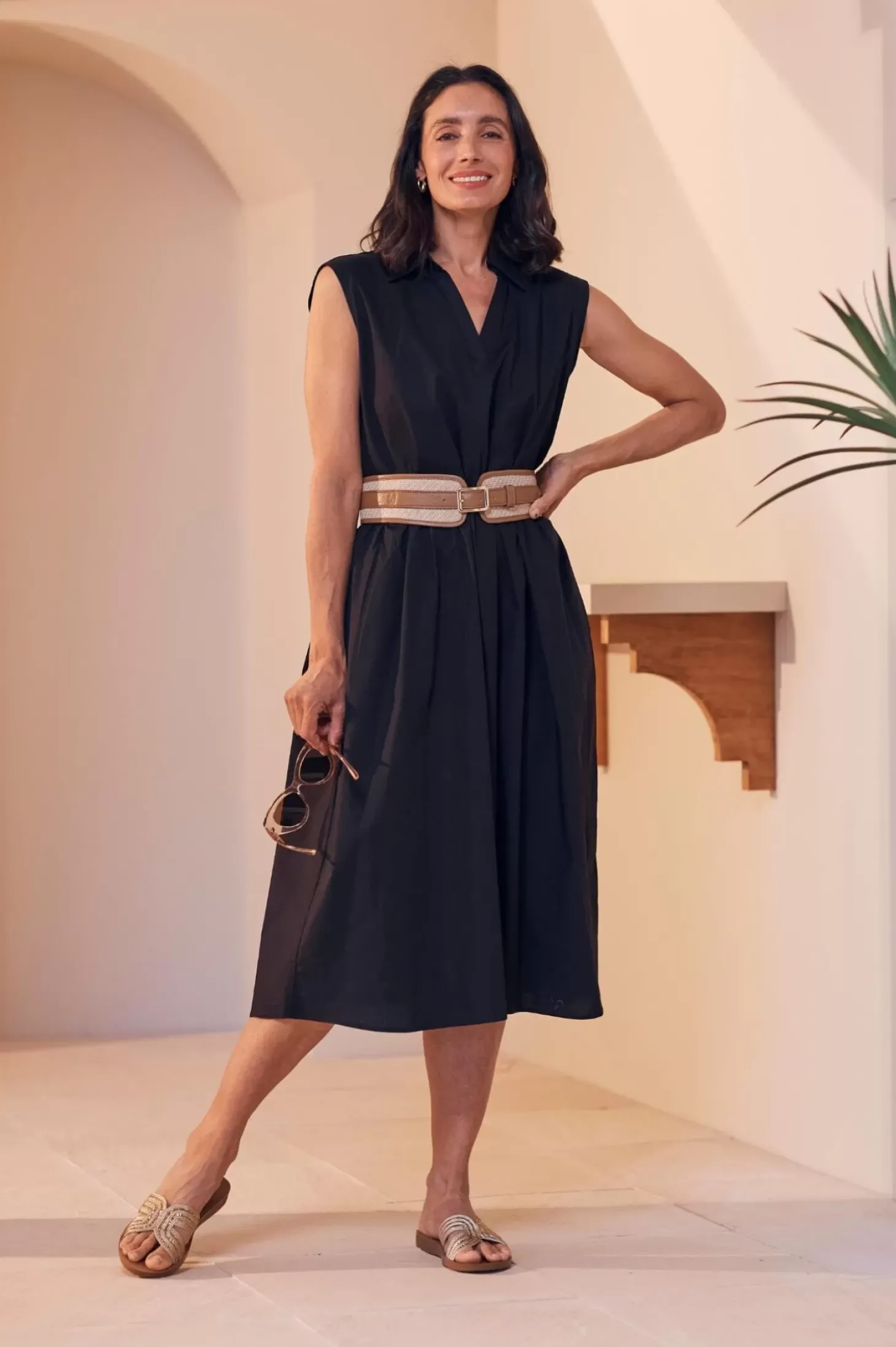 Cheap Carolina Emme Collared Dress Black-Pre Order