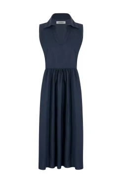 Hot Carolina Emme Collared Dress Navy
