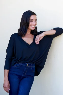 Clearance Carolina Erica Essential Long Sleeve Top Black