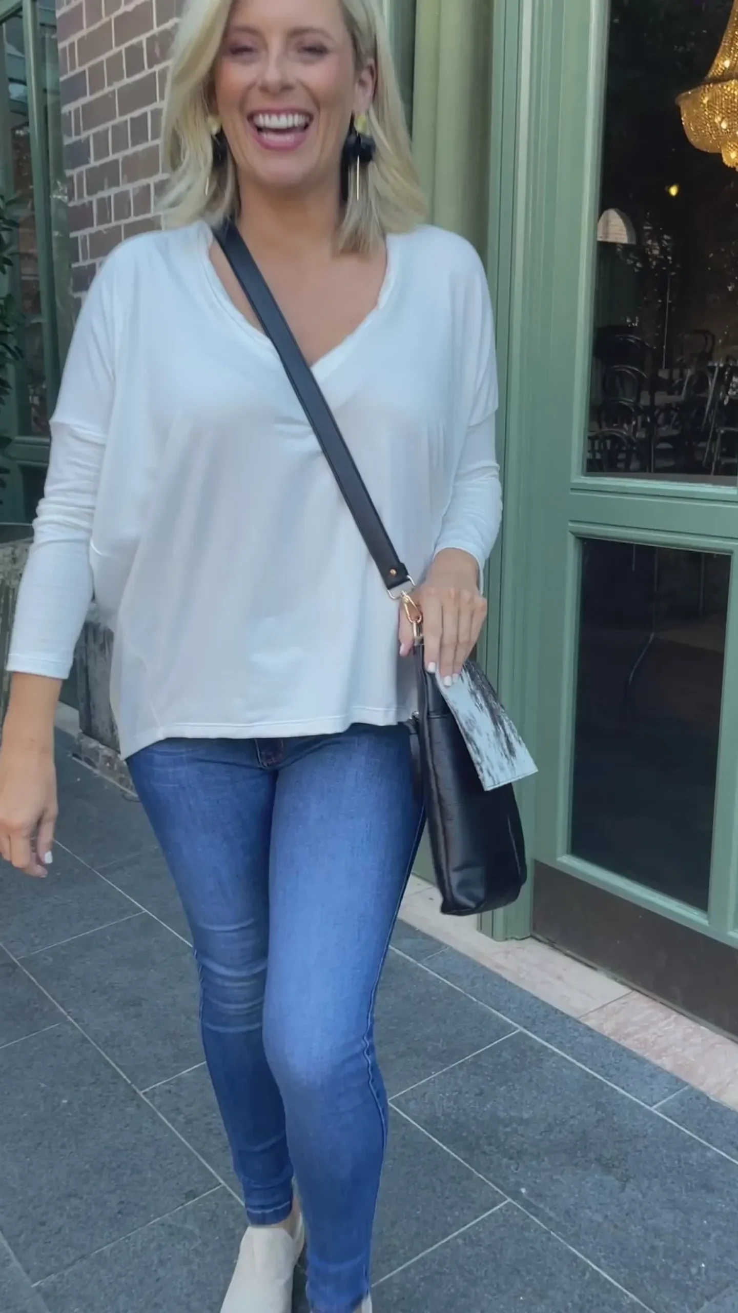 Outlet Carolina Erica Essential Long Sleeve Top Ivory