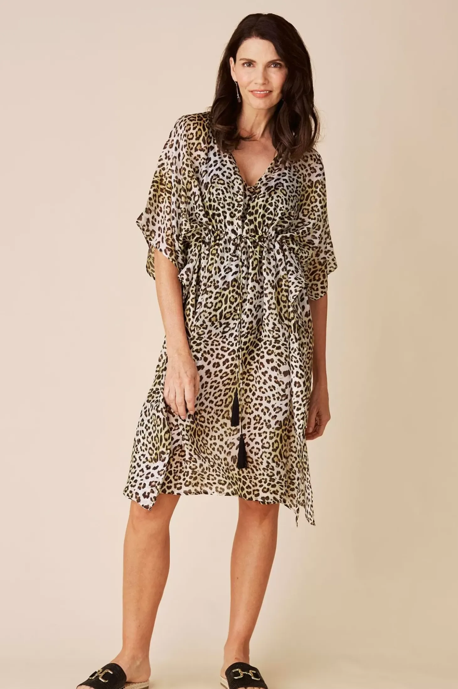 Fashion Carolina Esmé Silk Kaftan Animal Print-Pre Order