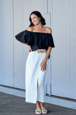 Best Sale Carolina Eva Off Shoulder Top Black