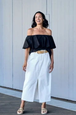 Best Sale Carolina Eva Off Shoulder Top Black