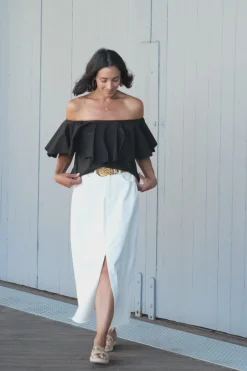 Best Sale Carolina Eva Off Shoulder Top Black