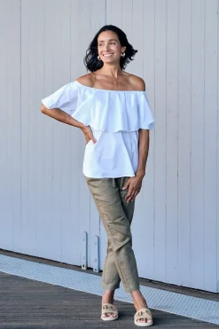 Best Carolina Eva Off Shoulder Top White