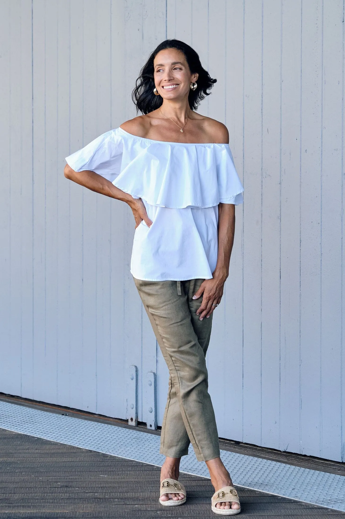 Best Carolina Eva Off Shoulder Top White
