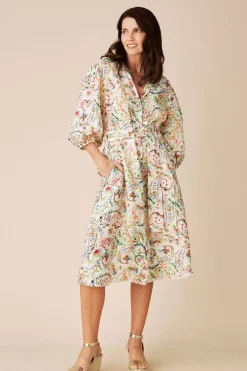 Best Sale Carolina Everleigh Floral Linen Dress