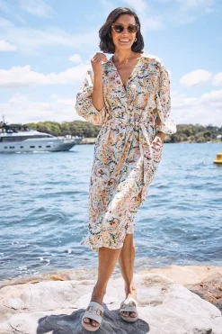 Best Sale Carolina Everleigh Floral Linen Dress