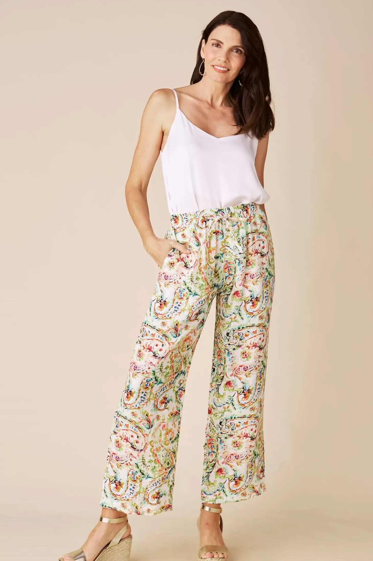 Sale Carolina Everleigh Floral Linen Pants