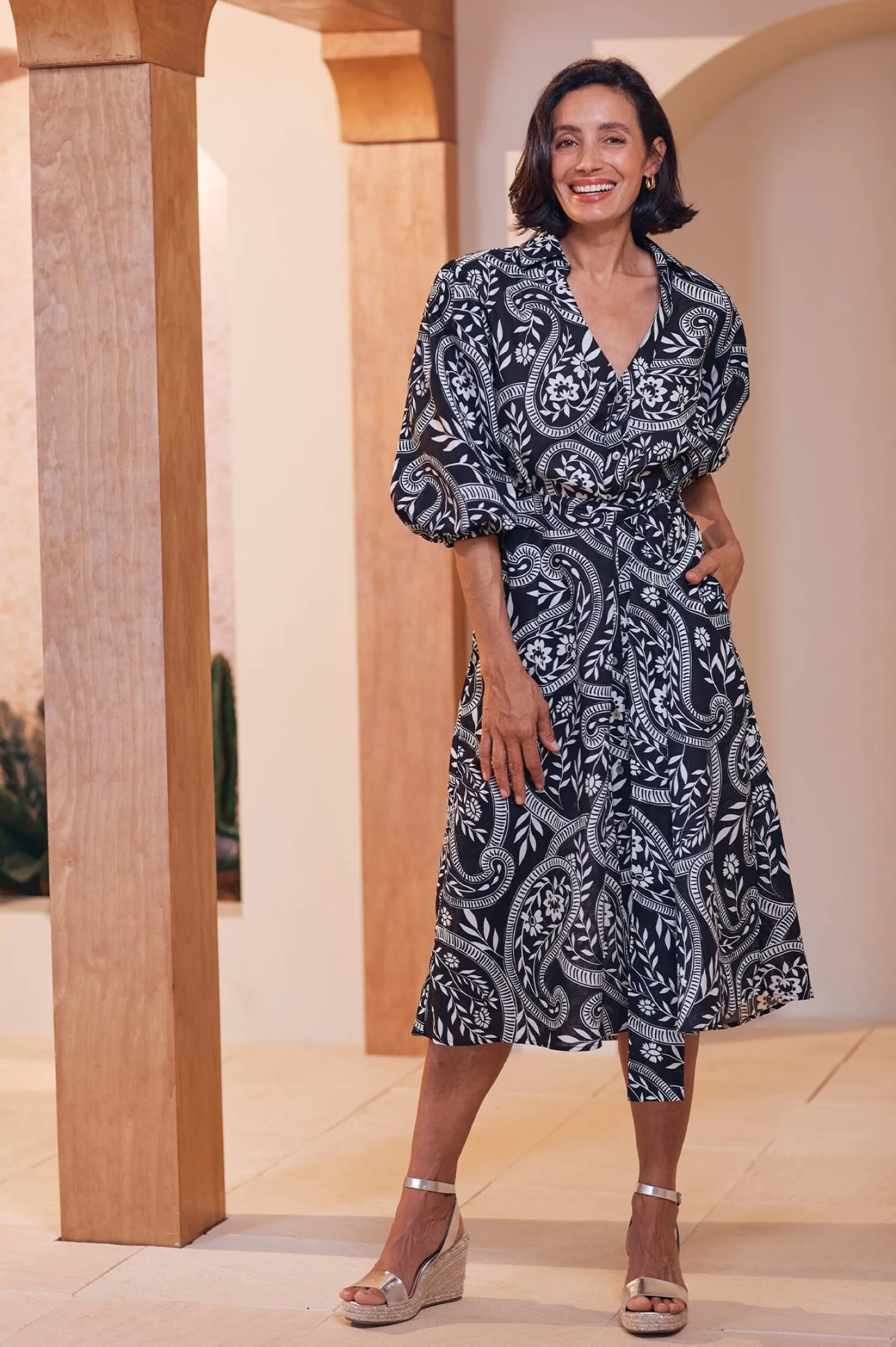 Store Carolina Francis Dress Black and White