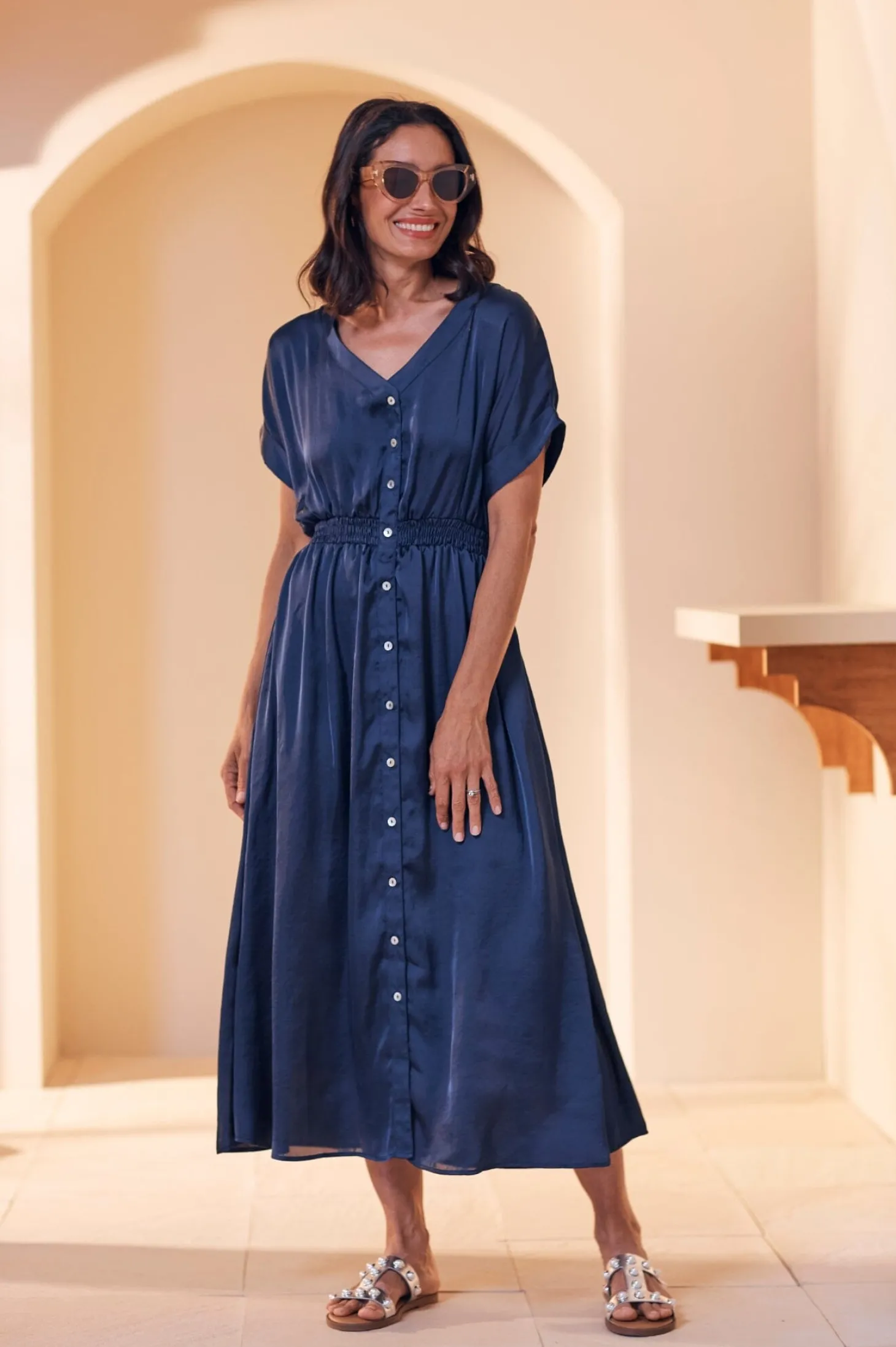 Shop Carolina Georgina Dress Navy