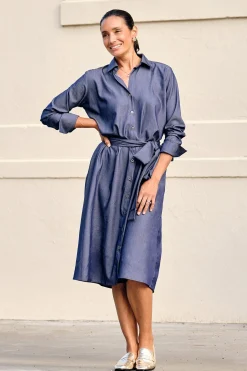 Best Sale Carolina Hadley Long Sleeve Tencel Dress
