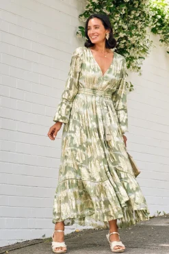 Fashion Carolina Halina Dress in Aloe