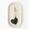Online Carolina Heart Keyring Soft Leather Black