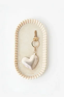 Clearance Carolina Heart Keyring Soft Leather Gold