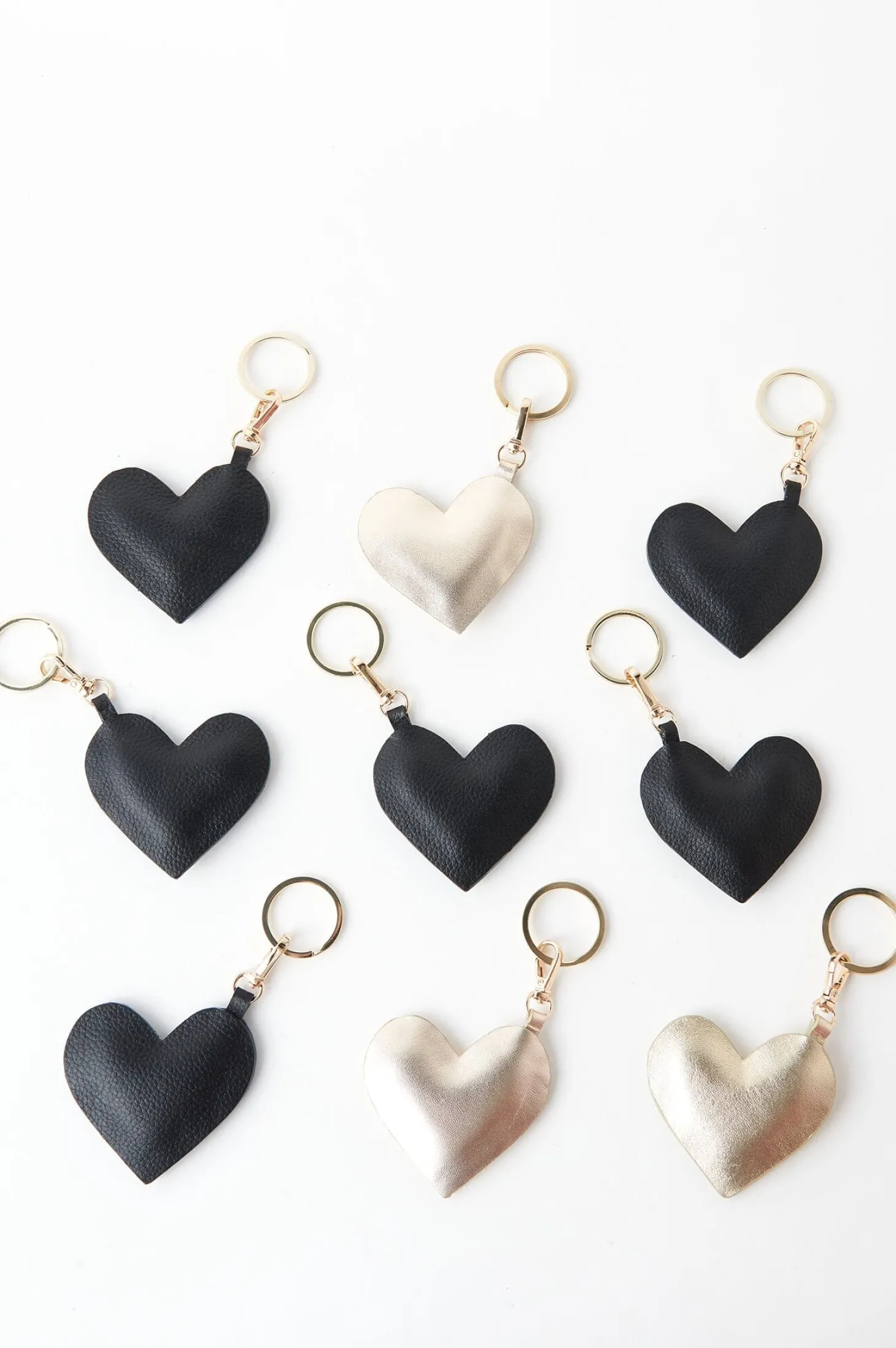 Clearance Carolina Heart Keyring Soft Leather Gold