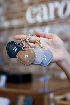 Best Carolina Heart Leather Keyring Black