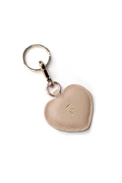 New Carolina Heart Leather Keyring Nude
