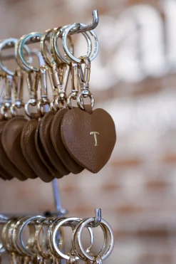 Best Sale Carolina Heart Leather Keyring Tan