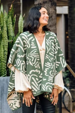Store Carolina Hollie Wrap Ivory and Emerald