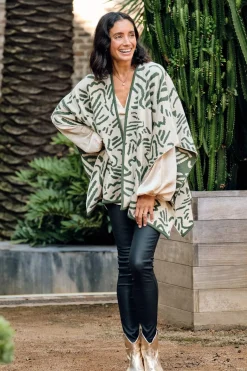 Store Carolina Hollie Wrap Ivory and Emerald
