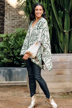 Store Carolina Hollie Wrap Ivory and Emerald