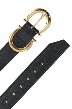Best Sale Carolina Ivy Double Buckle Belt Black Soft Leather