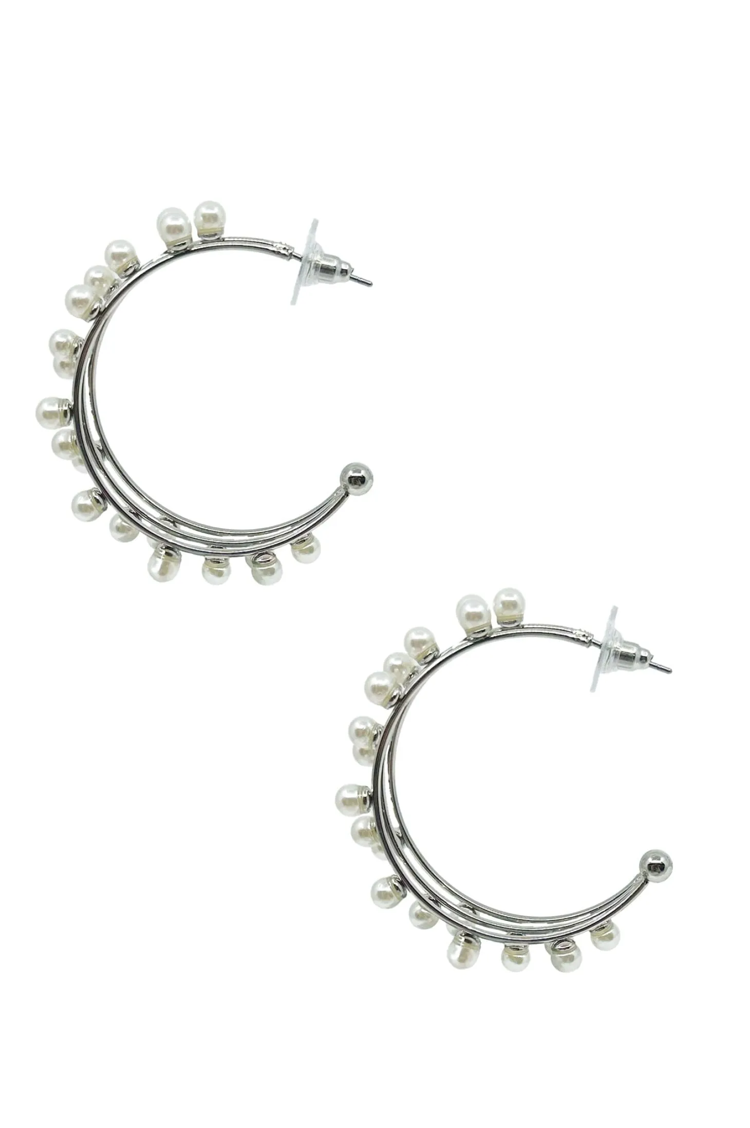 Discount Carolina Jasmyne Pearl Earrings Silver