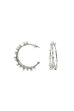 Discount Carolina Jasmyne Pearl Earrings Silver