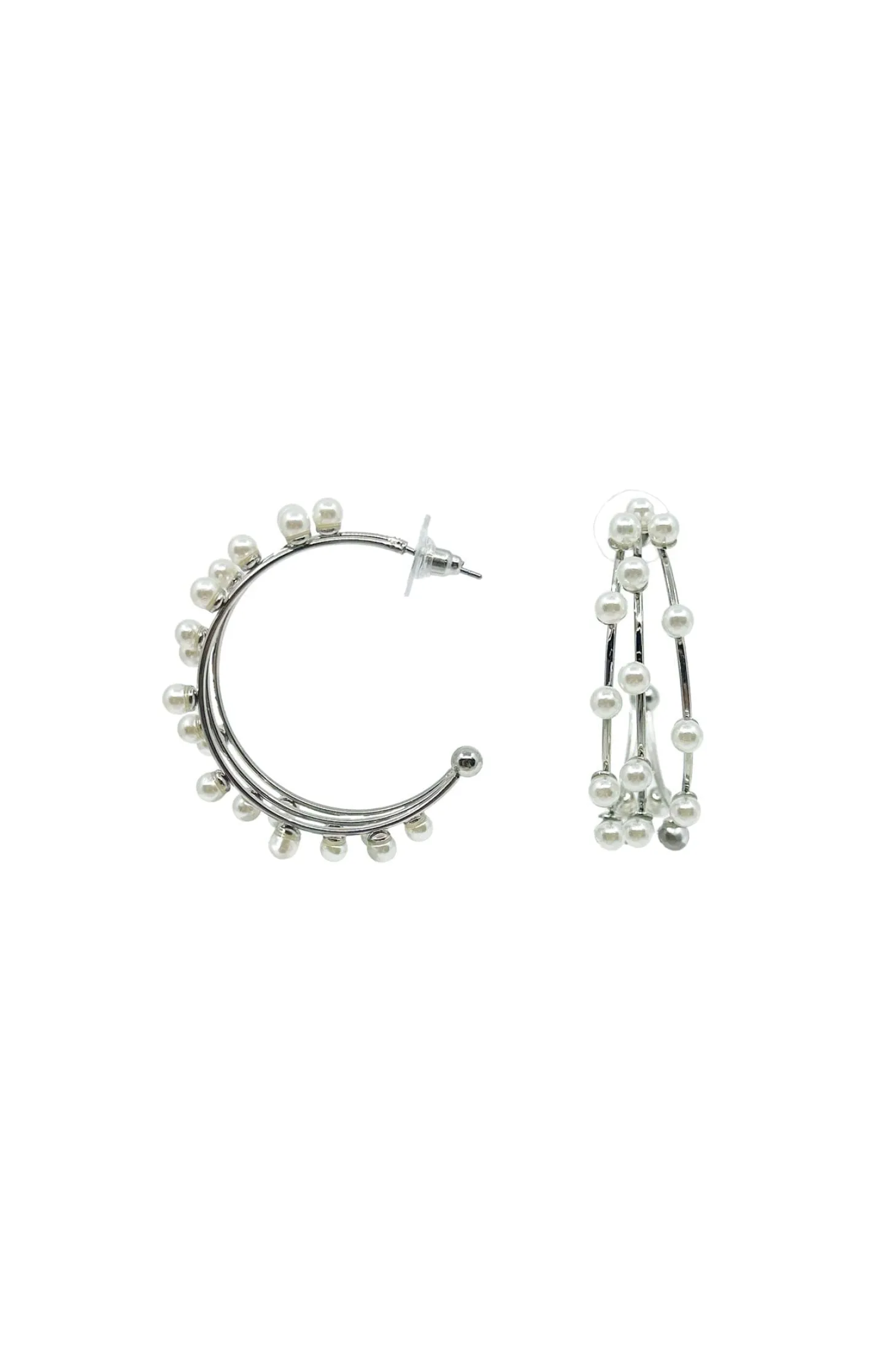 Discount Carolina Jasmyne Pearl Earrings Silver