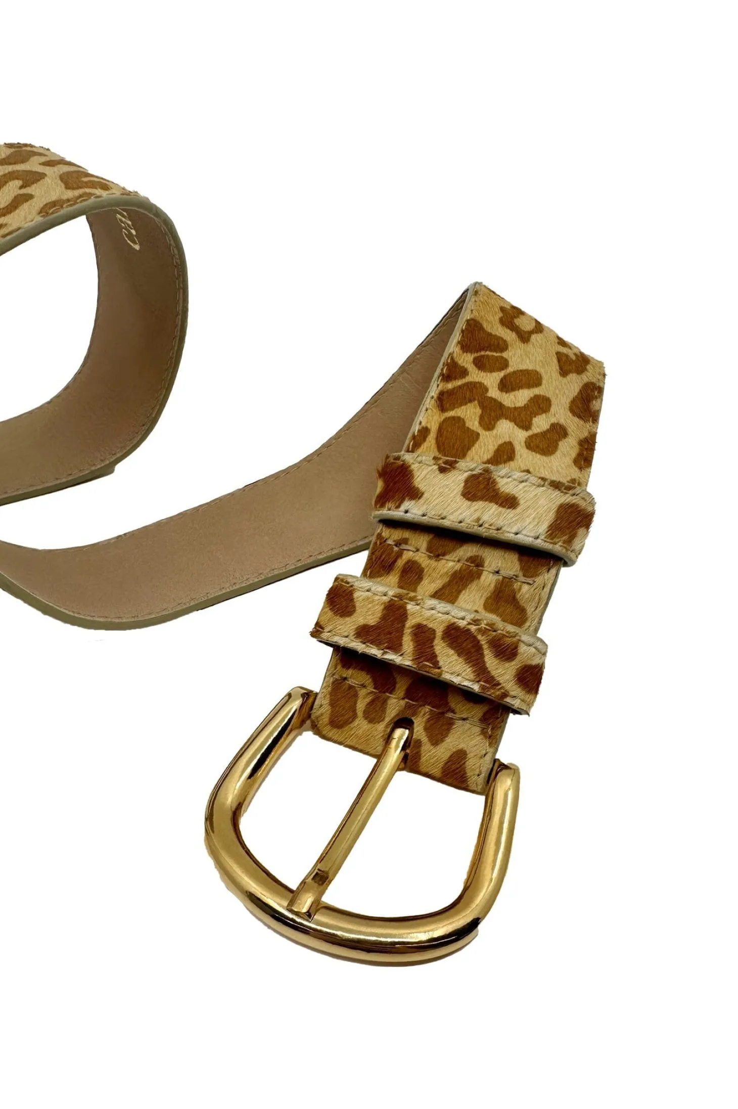 Hot Carolina Jeans Belt Cowhide Leather Tan Leopard