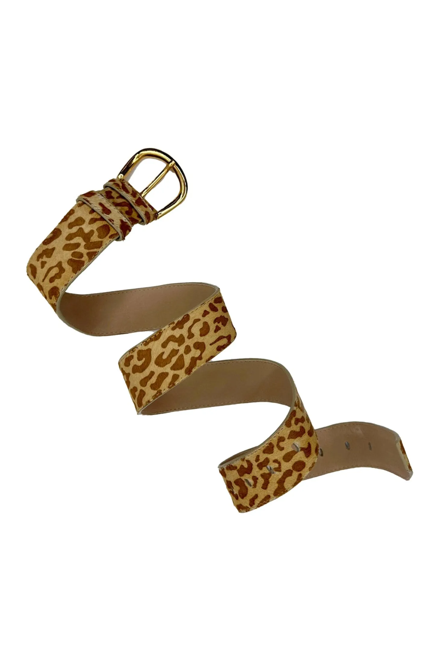 Hot Carolina Jeans Belt Cowhide Leather Tan Leopard