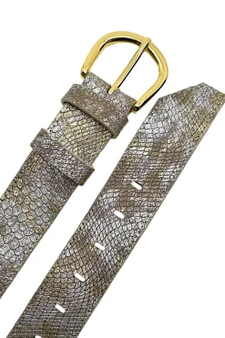 Sale Carolina Jeans Belt Metallic Blush Snake Print