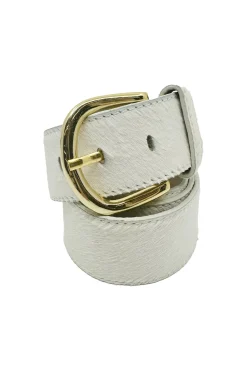 Shop Carolina Jeans belt White Cowhide