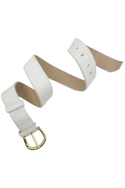Shop Carolina Jeans belt White Cowhide