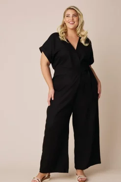 Cheap Carolina Jude Jumpsuit Linen Blend in Black-Pre Order