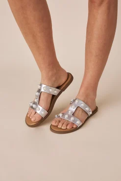 Cheap Carolina Kali Slides Silver