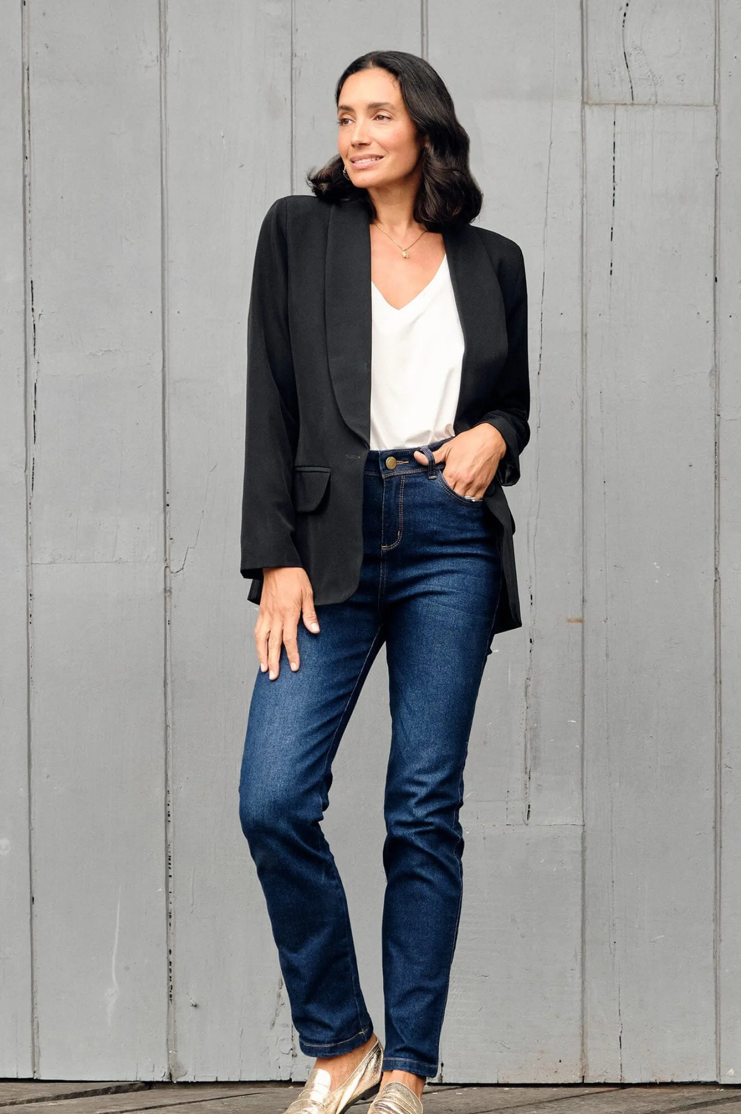 Shop Carolina Katya Jeans Dark Denim Blue High Rise