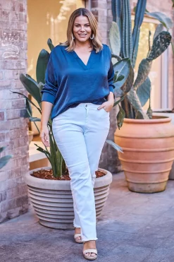 New Carolina Kelsey Straight Jeans White