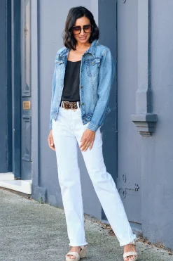 New Carolina Kelsey Straight Jeans White