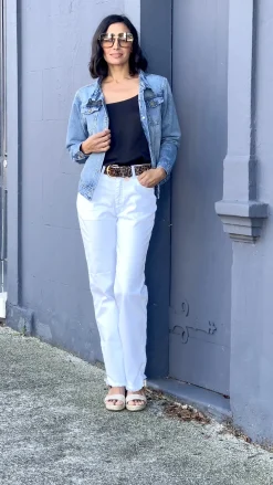 New Carolina Kelsey Straight Jeans White