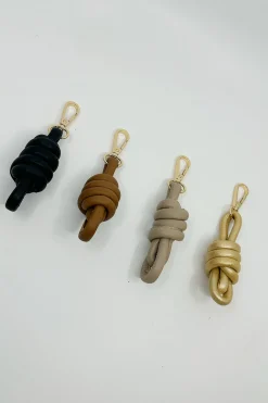Best Carolina Knot Keyring Soft Leather Gold