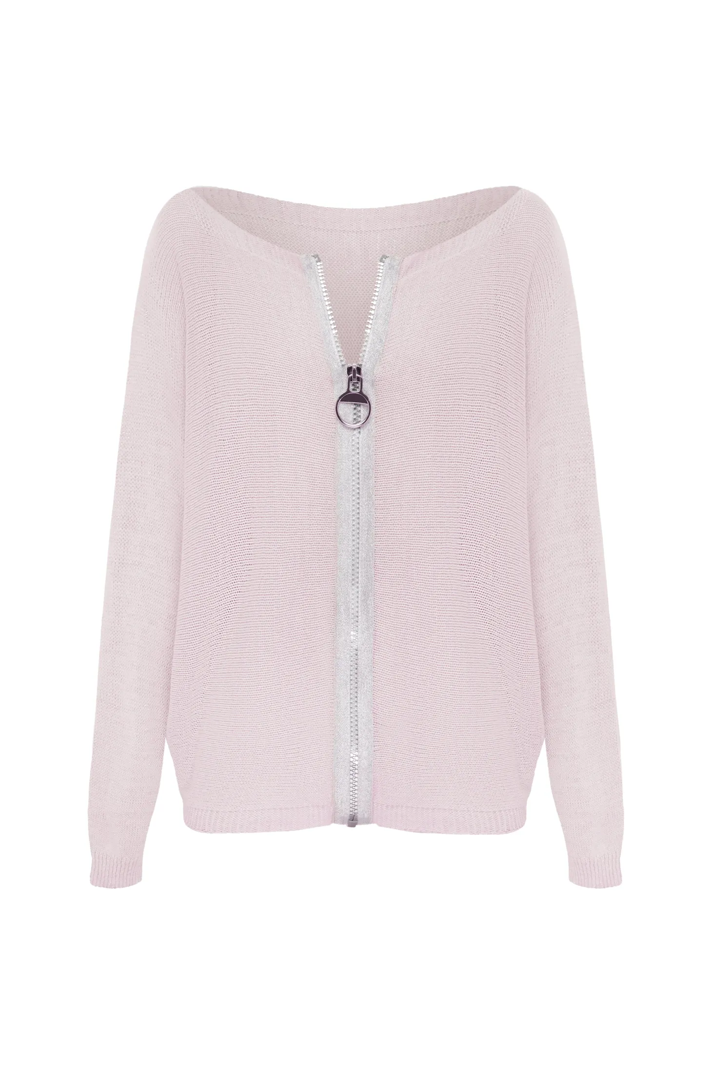 Discount Carolina Kyle Zipped Cardigan Blush Shimmer