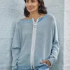 Discount Carolina Kyle Zipped Cardigan Light Blue Shimmer