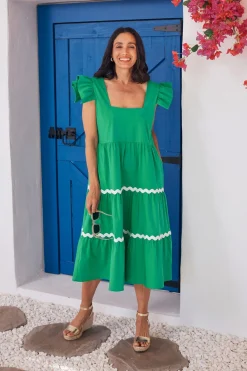 Best Carolina Laryssa Dress Emerald